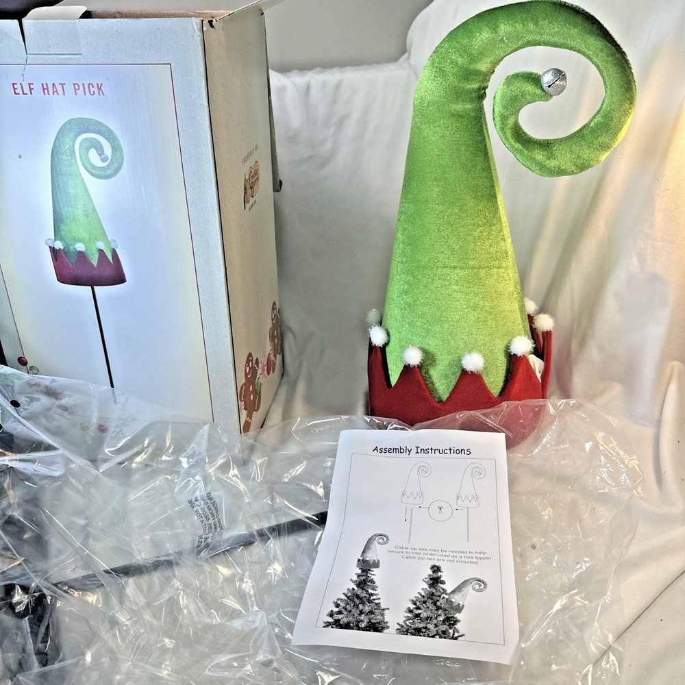 Cracker Barrel 16" Whimsical Christmas ELF  Hat Pick NIB